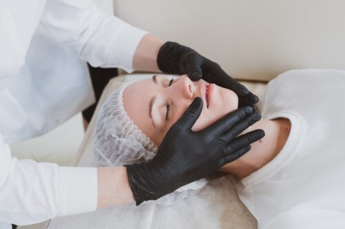 Woman getting ready for morpheus8 facial treatment